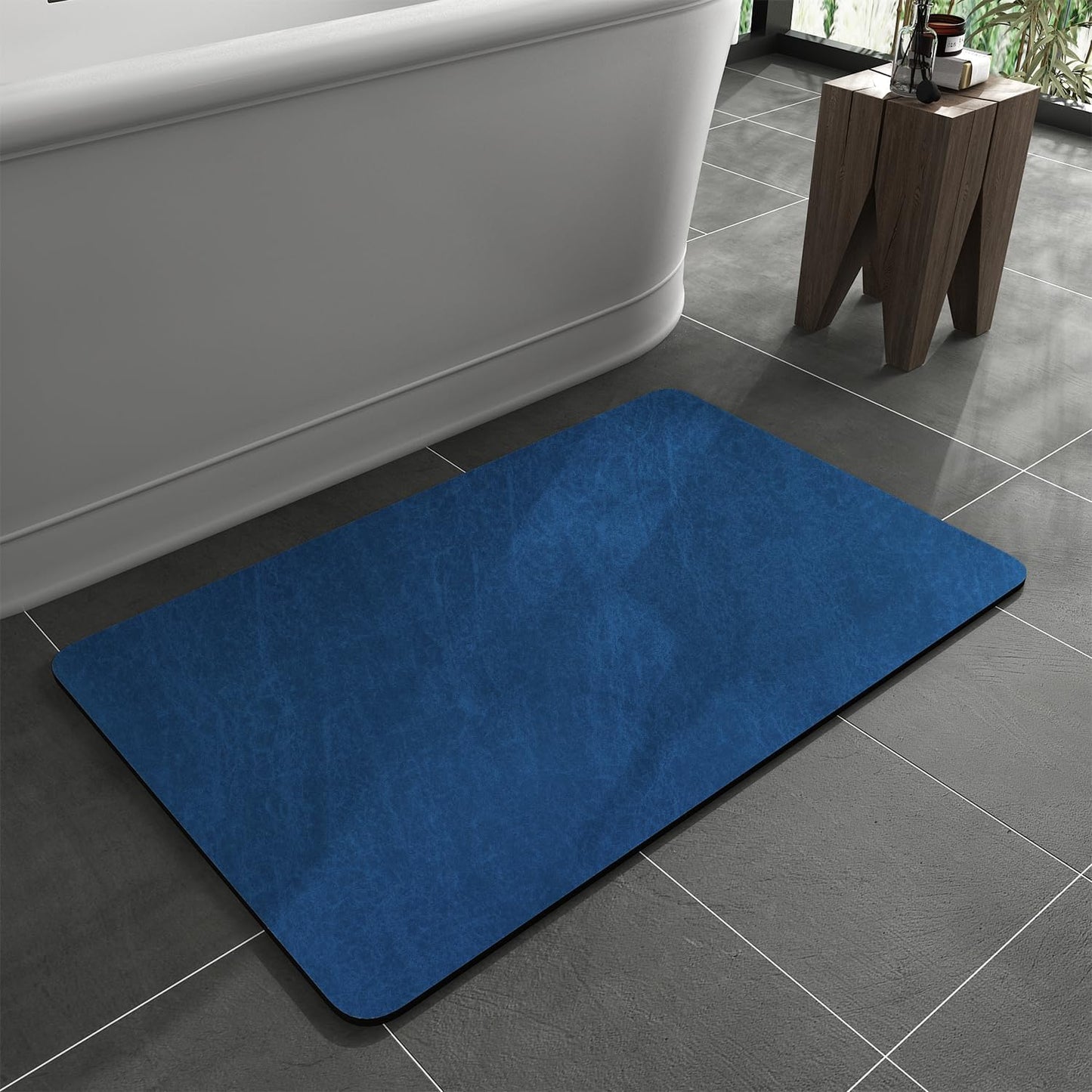 Bath Mat Rug-Rubber Backing Non Slip Quick Dry Absorbent Thin Bathroom Rugs Fit Under Door-Faux Suede Surface Bathroom Floor Mats-Shower Rug for in Front of Bathtub Shower Gray 24"X70"