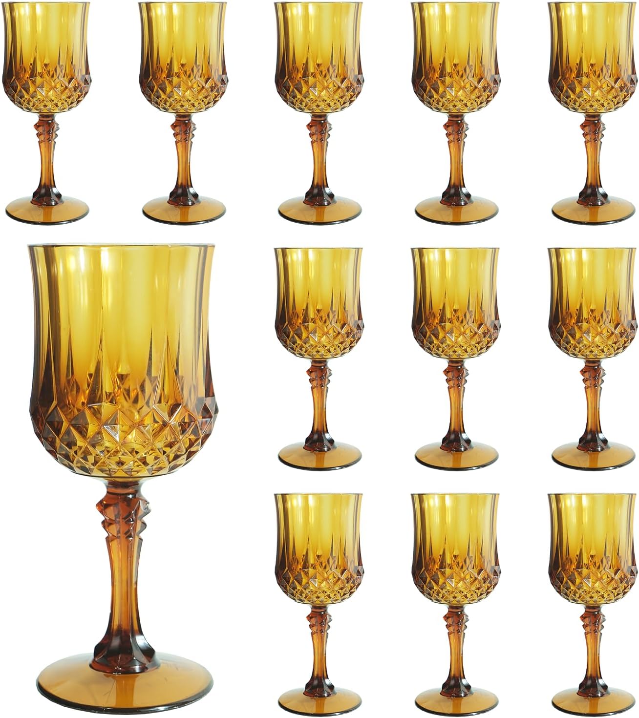 Transparent Plastic Wine Glasses,Transparent Plastic Goblets for Parties,Transparent Drinking Glasses for Wedding Reception, Grand Event Party Supplies (24, transparent)