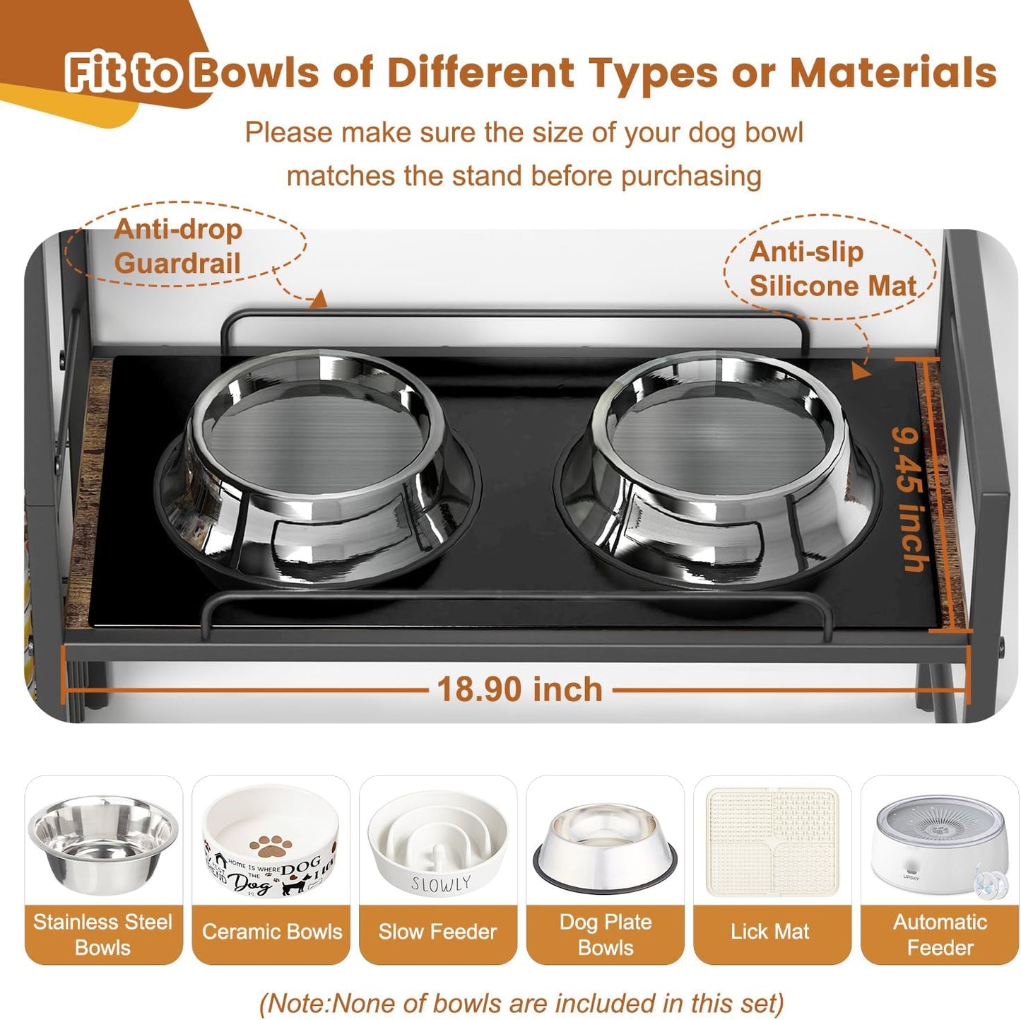 Elevated Dog Bowls, Raised Dog Bowl Stand with Dog Toy Bin Basket Dog Food and Water Bowl Feeding Station, Lifted Dog Bowl Holder Cabinet with Pet Storage Organizer for Large Medium Small Dogs