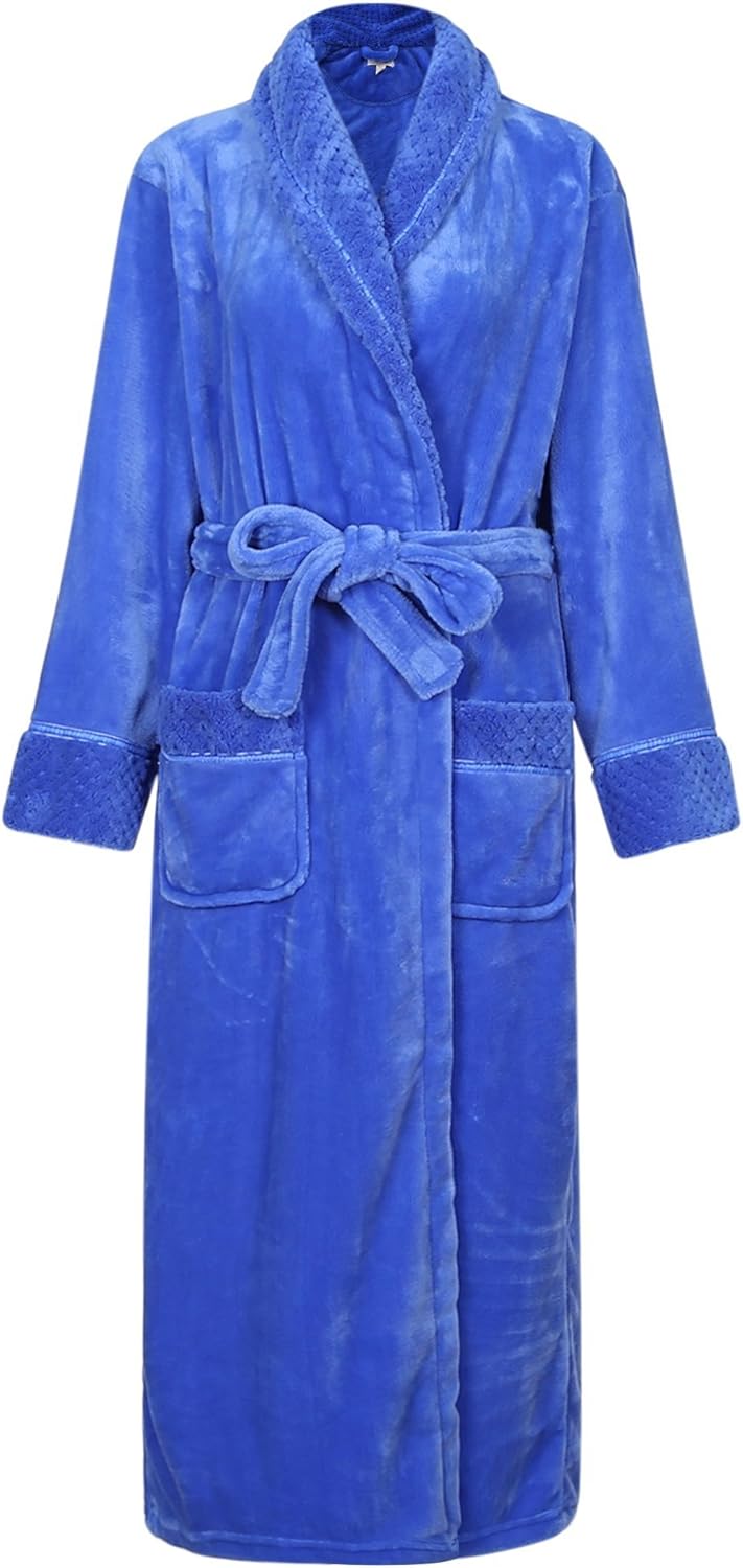 Women's Plush Soft Warm Fleece Bathrobe Robe