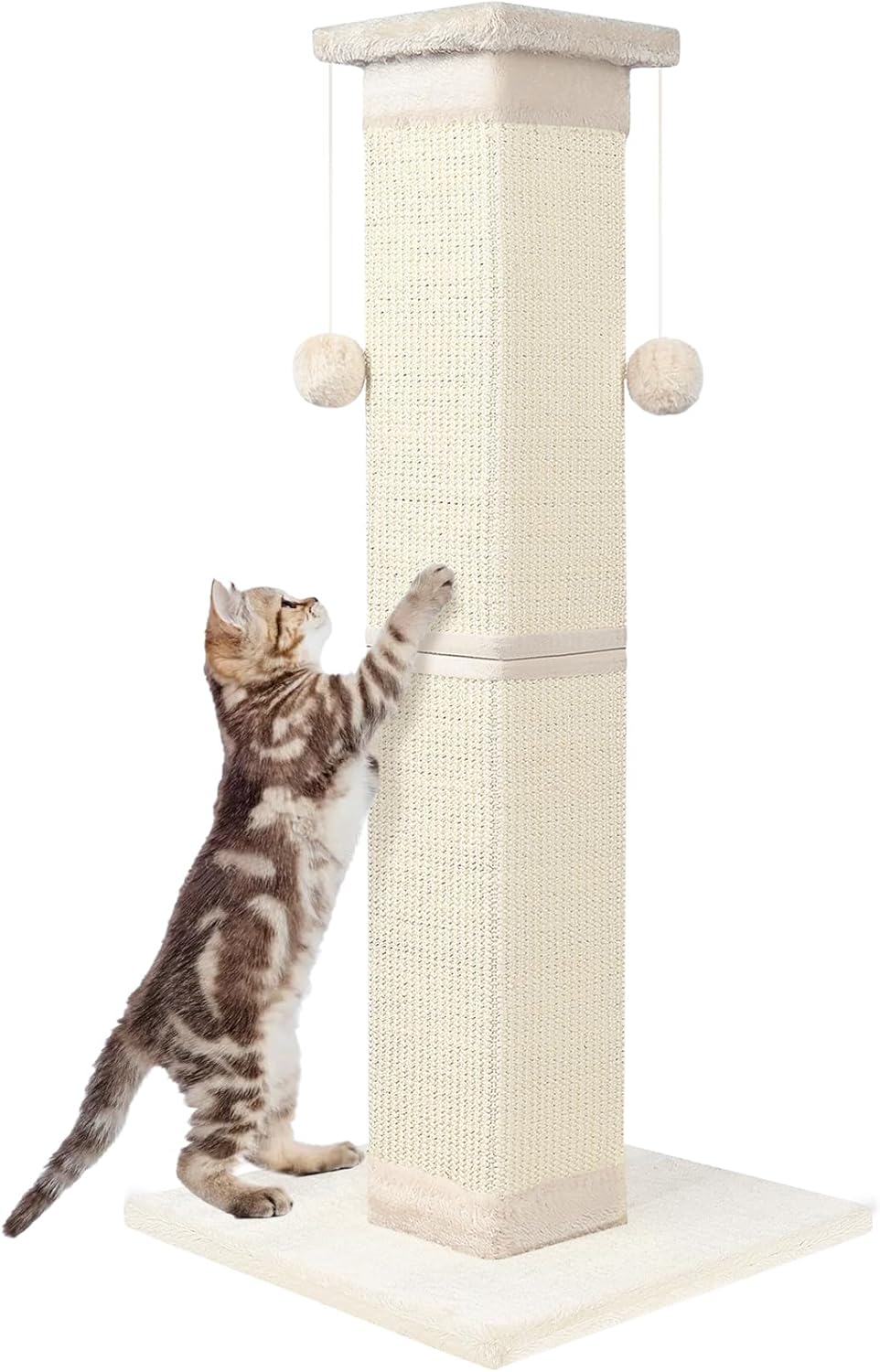 Cat Scratching Post 33 Inch Nature Sisal Cat Scratch Post for Indoor Cats, Large Cat Scratcher Protect Your Furniture Orange