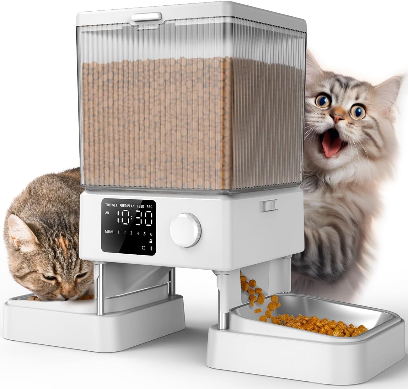 Automatic Cat Feeder for 2 Cats, 20 Cups/5L Automatic Cat Food Dispenser for Small Pets Indoor, Timed Cat Feeder for Dry Food