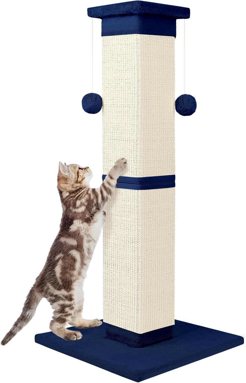 Cat Scratching Post 33 Inch Nature Sisal Cat Scratch Post for Indoor Cats, Large Cat Scratcher Protect Your Furniture Orange