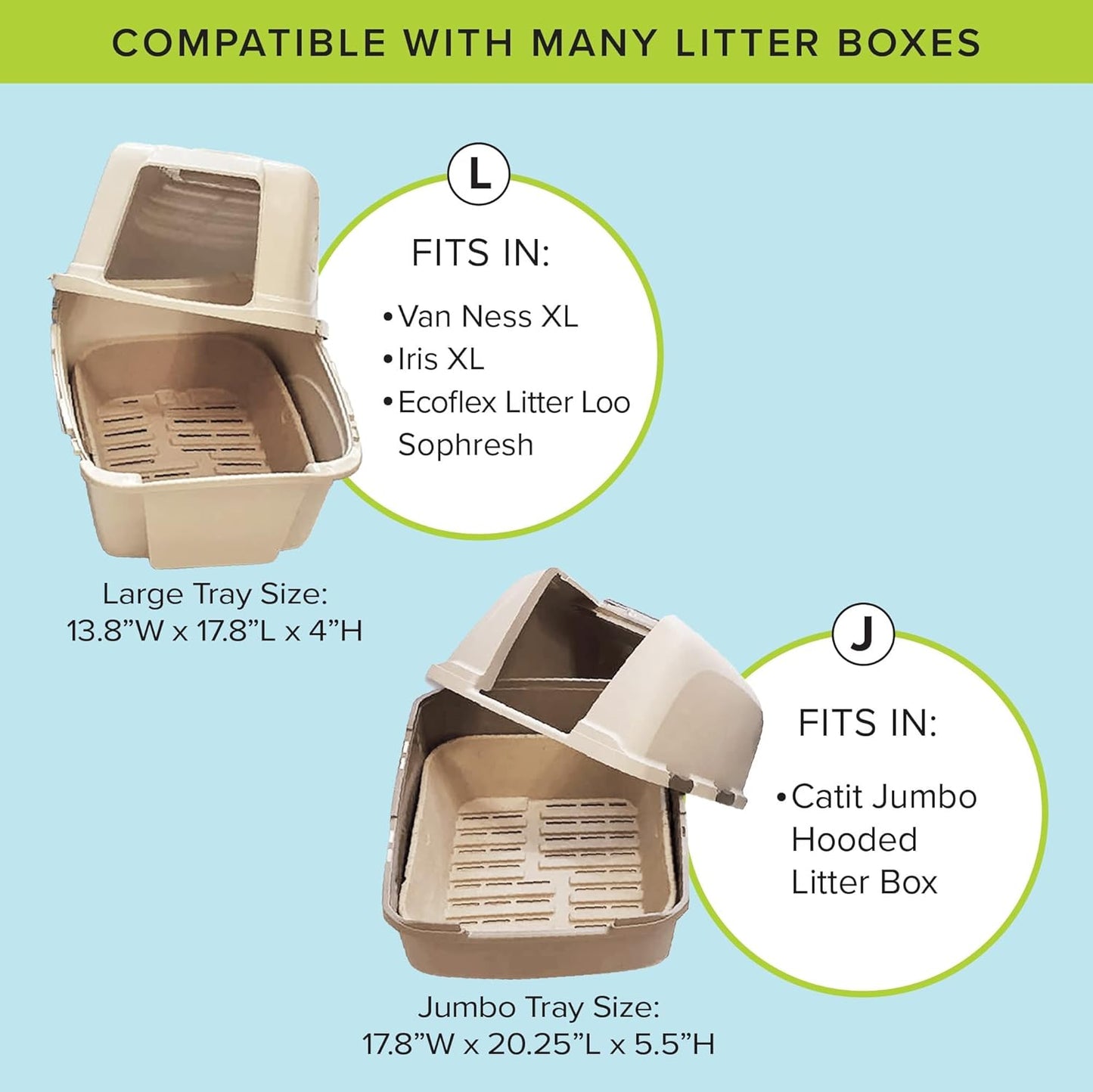 Set of 1 Litter Box & 5 Sifting Liners Sustainable, Clean, Sifting, Disposable Cat Litter Box Kit - Jumbo, 6-Set Kit