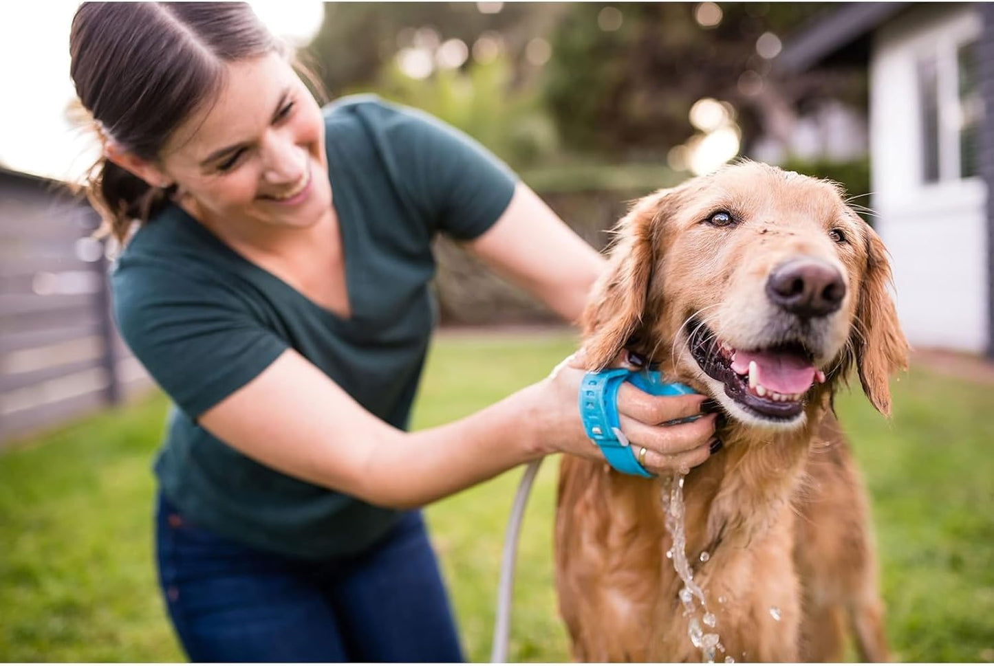 Dog Bath Brush Pro - Sprayer and Scrubber in One - Indoor & Outdoor Dog Bathing Supplies and Dog Accessories