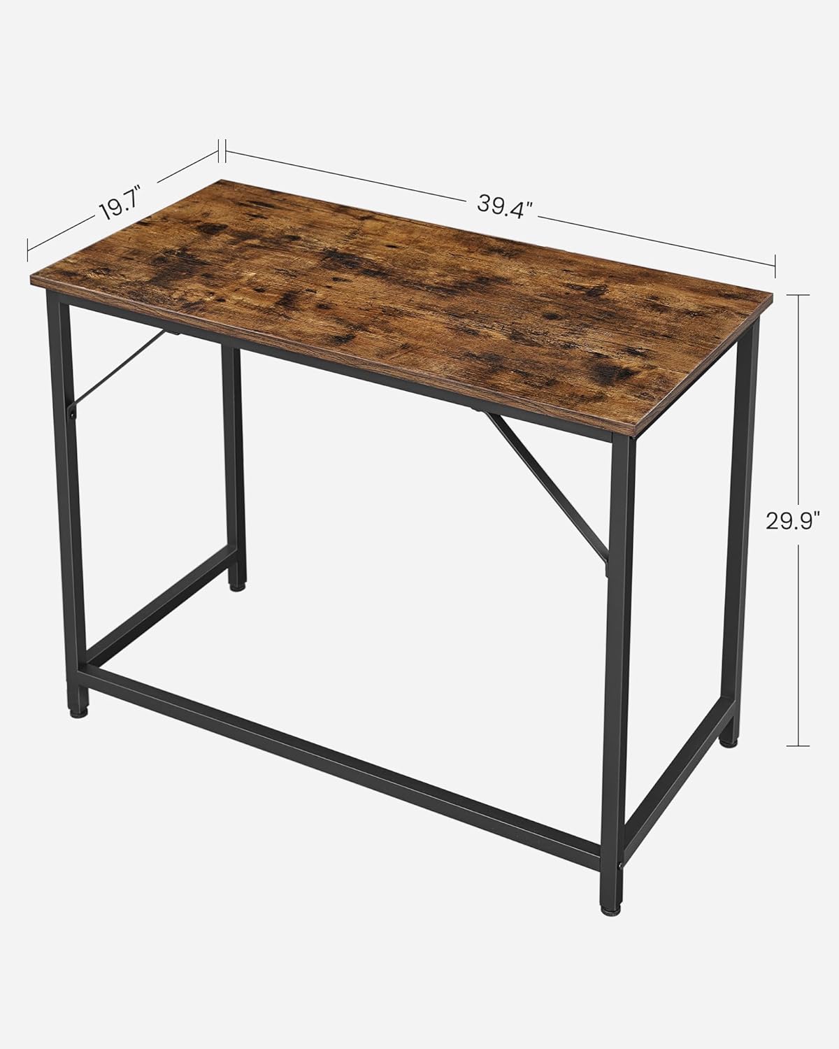 Computer Desk, 39.4-Inch Writing Desk, Home Office Small Study Workstation, Industrial Style PC Laptop Table, Simple Assembly, Steel Frame, Rustic Brown and Black