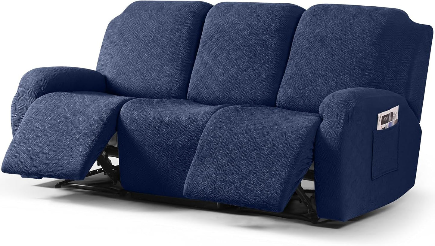 Recliner Covers Recliner Chair Covers Reclining Couch Covers Sofa Slipcovers Stretch Soft Washable (Single-Seater, Cream)