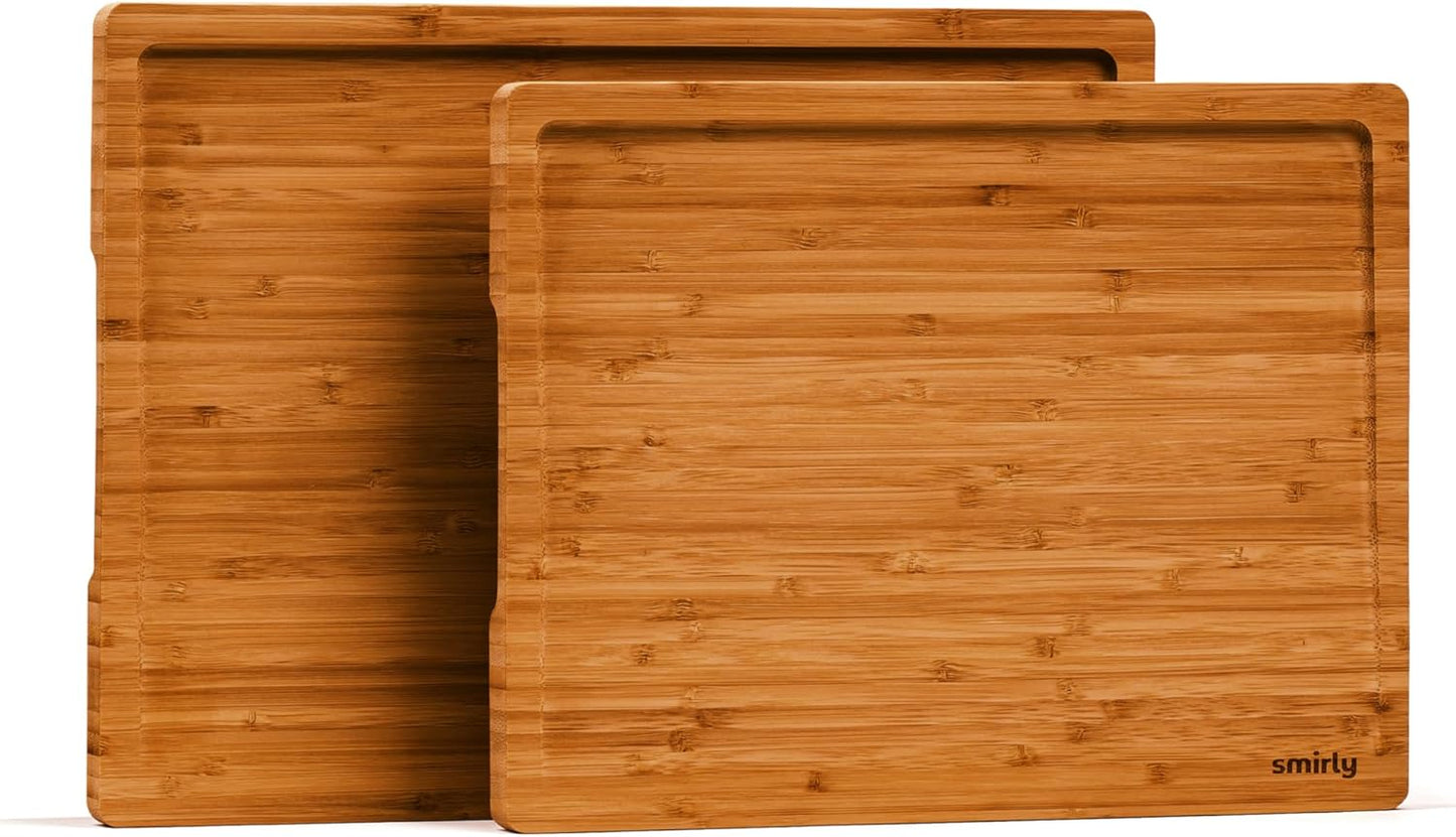 Wooden Cutting Boards For Kitchen Meal Prep & Serving - Bamboo Cutting Board Set with Holder, Charcuterie & Chopping Board, Wooden Cutting Board Set, Kitchen Gadgets