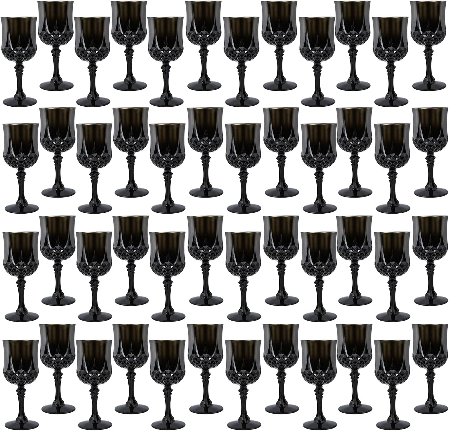 Transparent Plastic Wine Glasses,Transparent Plastic Goblets for Parties,Transparent Drinking Glasses for Wedding Reception, Grand Event Party Supplies (24, transparent)