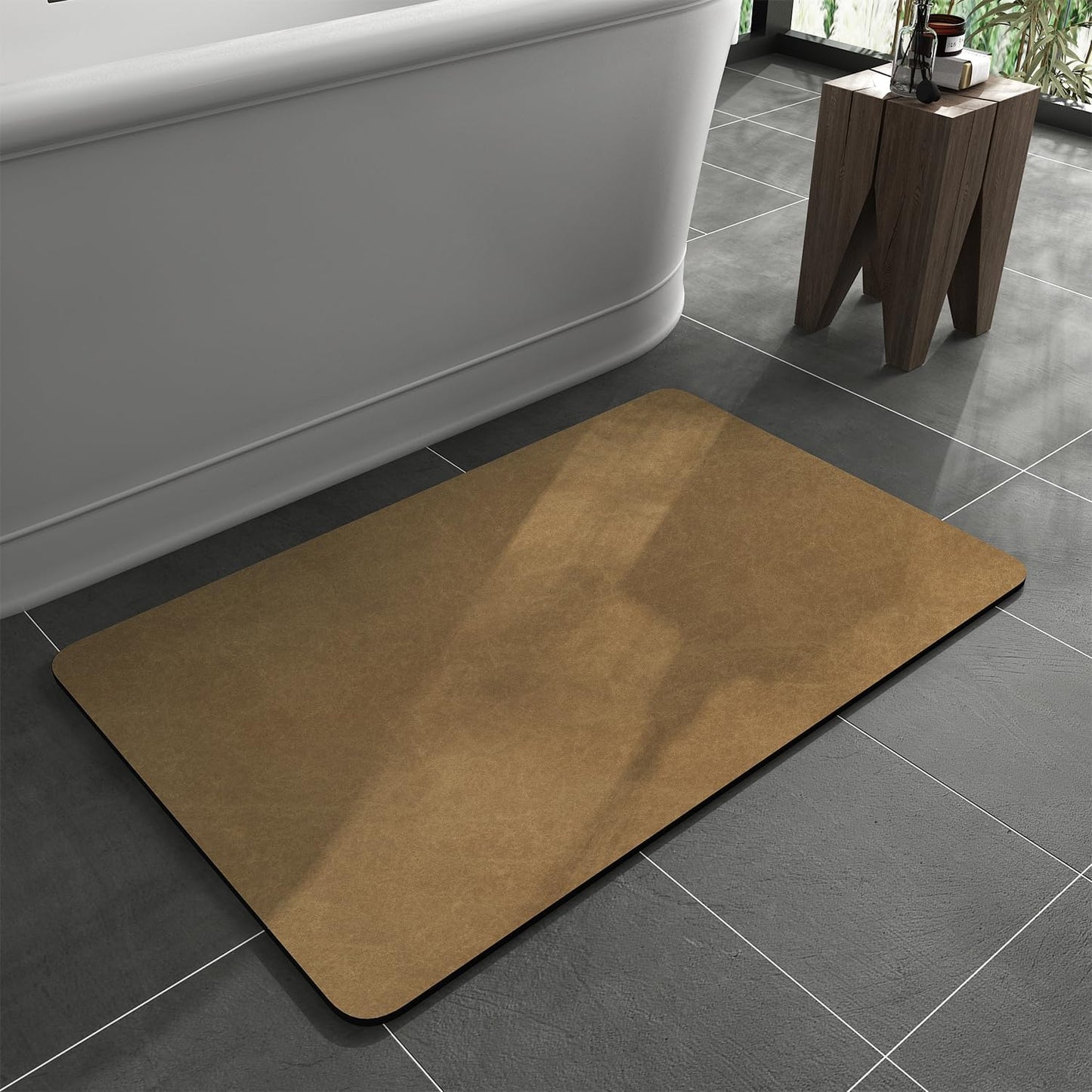 Bath Mat Rug-Rubber Backing Non Slip Quick Dry Absorbent Thin Bathroom Rugs Fit Under Door-Faux Suede Surface Bathroom Floor Mats-Shower Rug for in Front of Bathtub Shower Gray 24"X70"