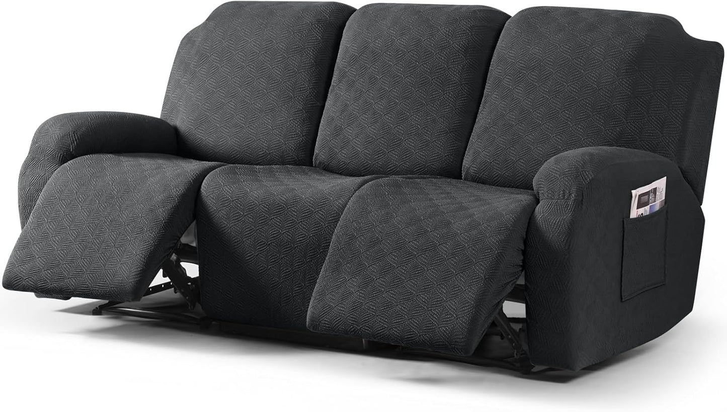 Recliner Covers Recliner Chair Covers Reclining Couch Covers Sofa Slipcovers Stretch Soft Washable (Single-Seater, Cream)