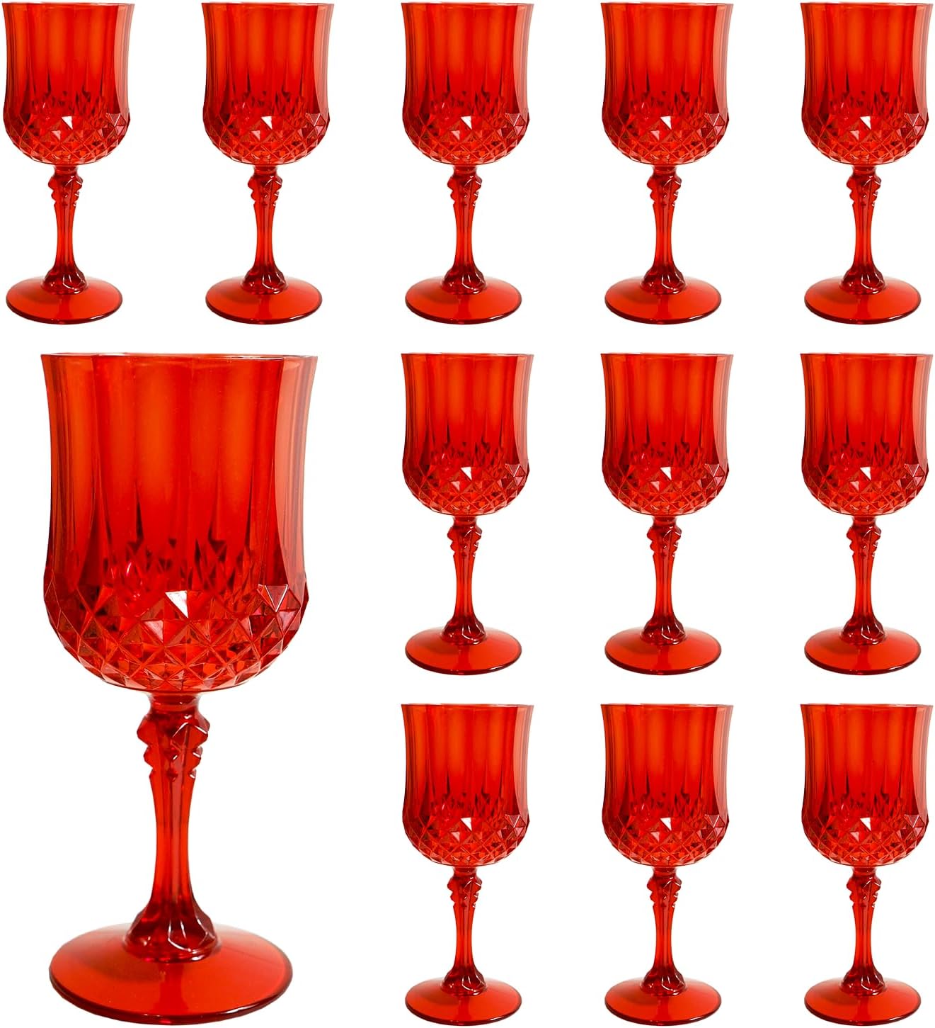 Transparent Plastic Wine Glasses,Transparent Plastic Goblets for Parties,Transparent Drinking Glasses for Wedding Reception, Grand Event Party Supplies (24, transparent)