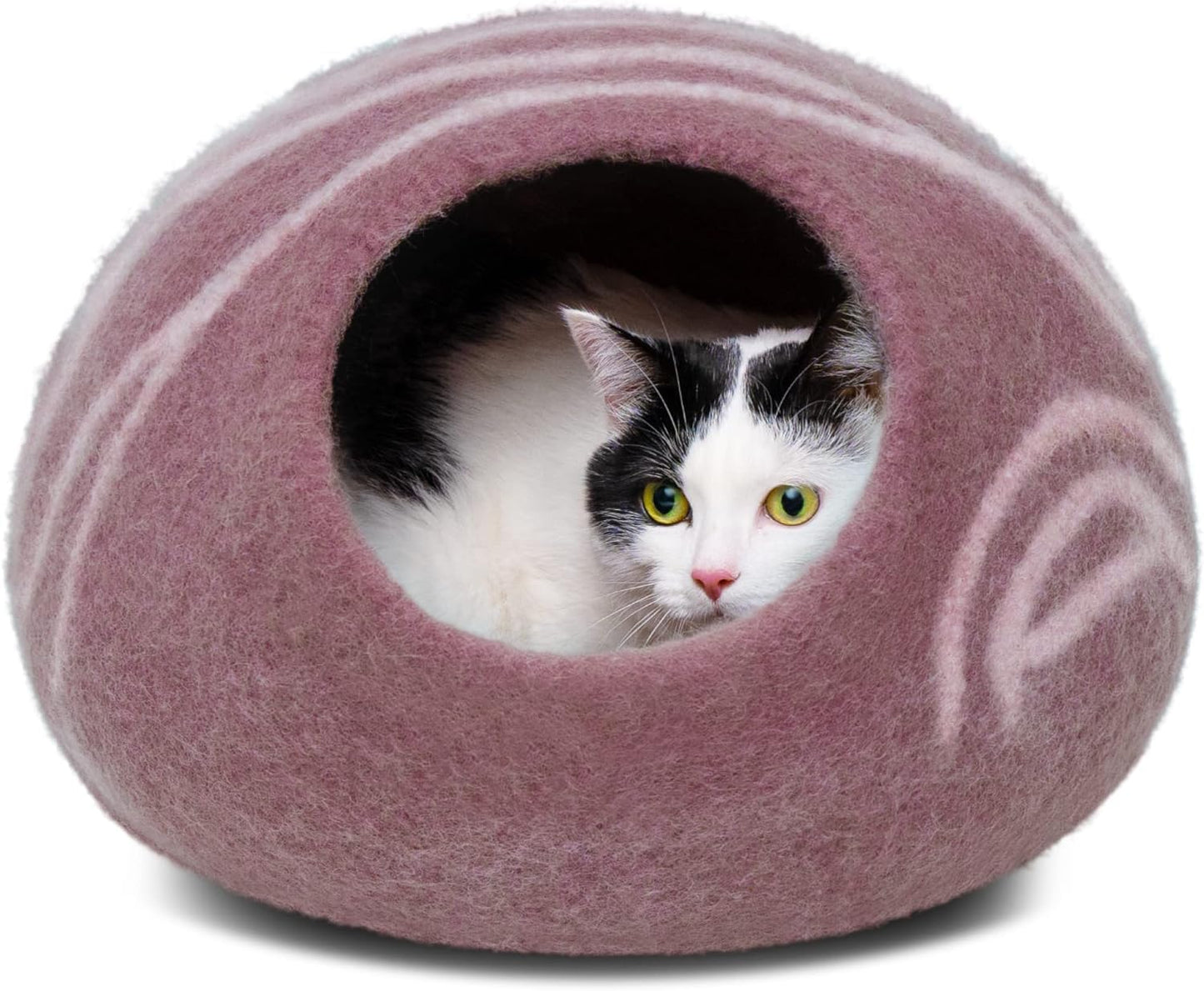 Cat Cave – Premium Felt Cat Bed for Indoor Cats, Handmade 100% Merino Wool (Vivid Shades) (Medium, Tucson Sunset)