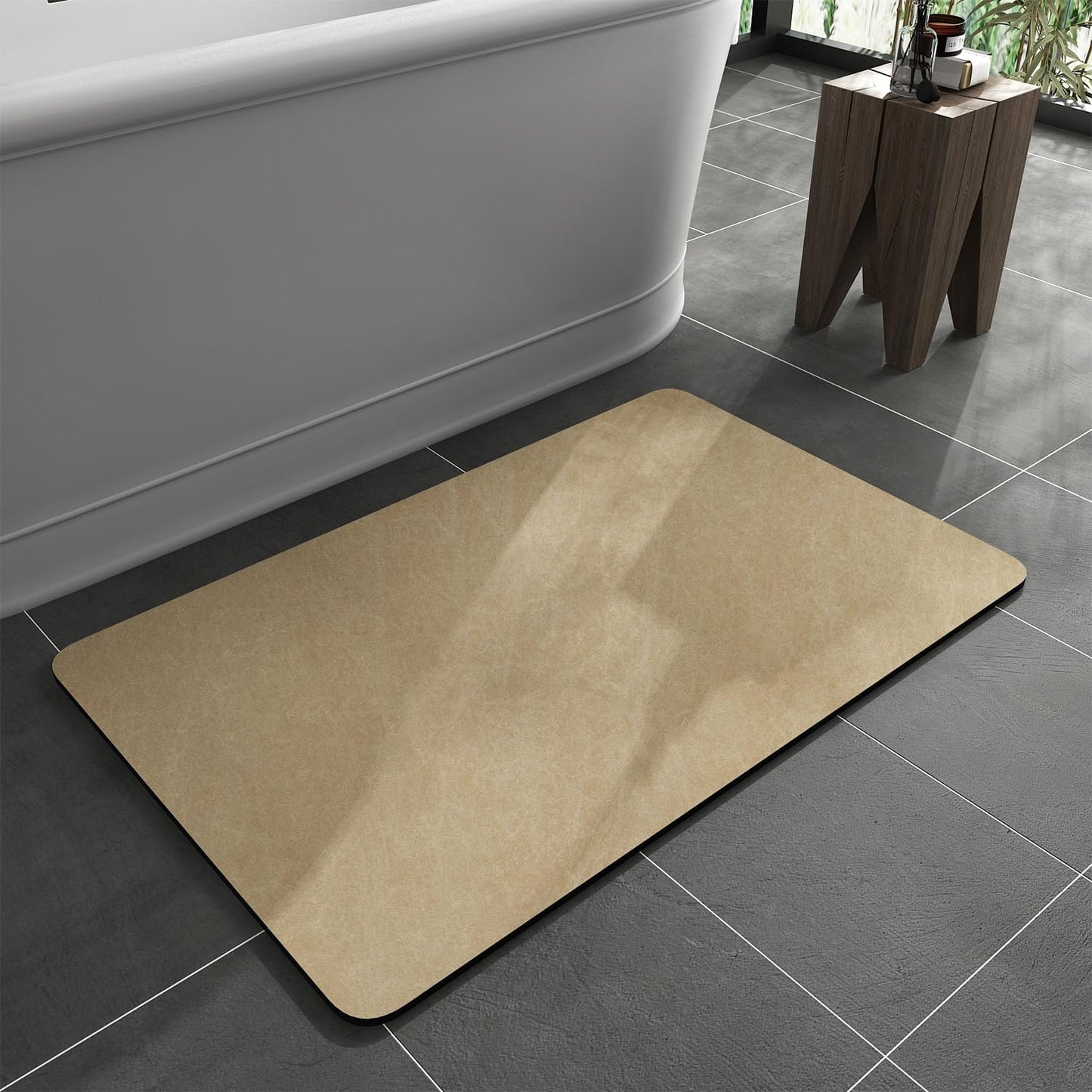 Bath Mat Rug-Rubber Backing Non Slip Quick Dry Absorbent Thin Bathroom Rugs Fit Under Door-Faux Suede Surface Bathroom Floor Mats-Shower Rug for in Front of Bathtub Shower Gray 24"X70"