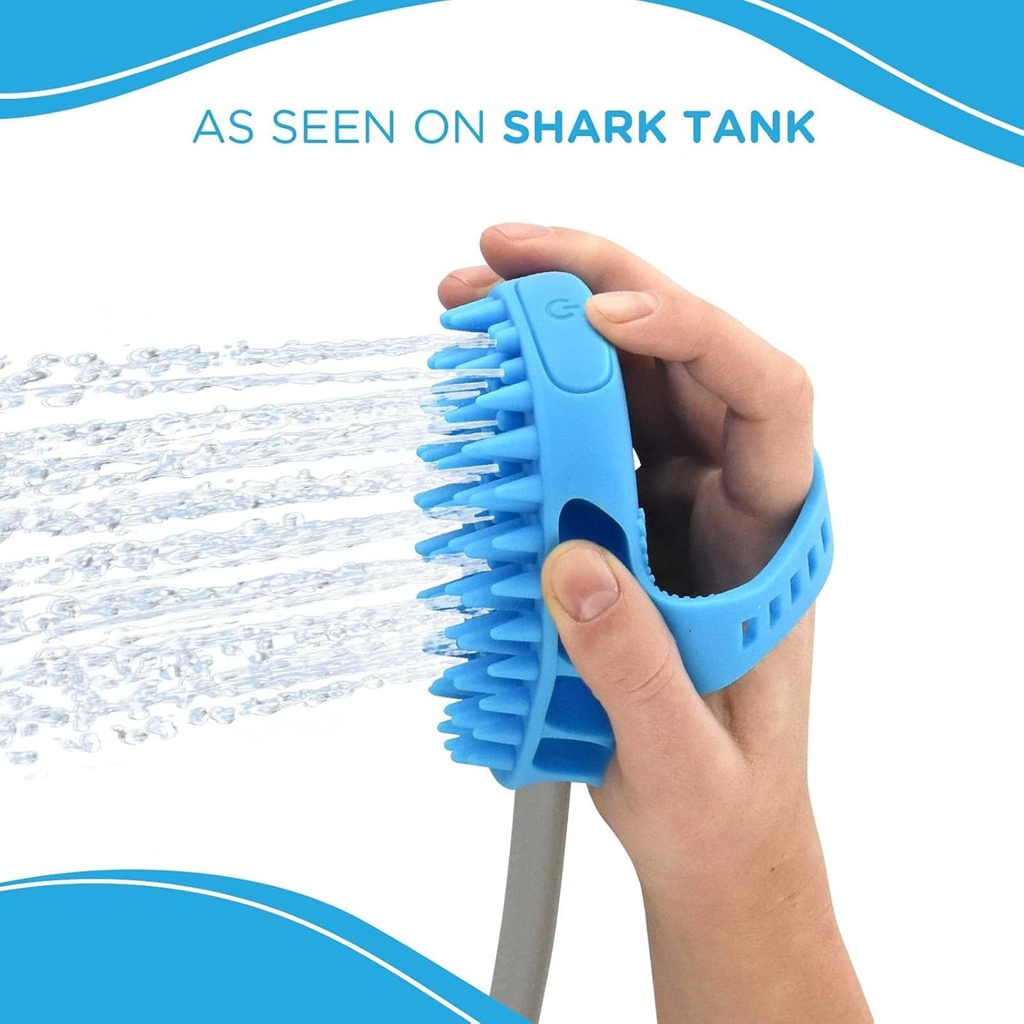 Dog Bath Brush Pro - Sprayer and Scrubber in One - Indoor & Outdoor Dog Bathing Supplies and Dog Accessories