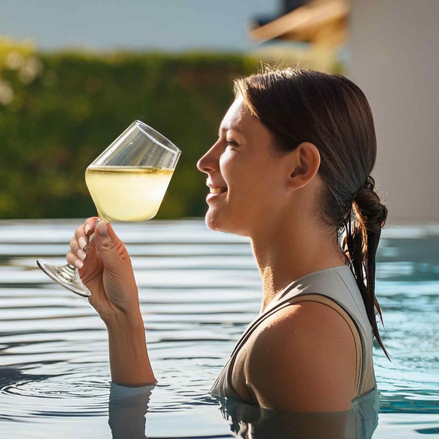14-Ounce Unbreakable Tritan Wine Glasses (Set of 6), Plastic Wine Glasses, Reusable, BPA-Free, Dishwasher-Safe, Perfect for Poolside, Outdoors, Camping, and More