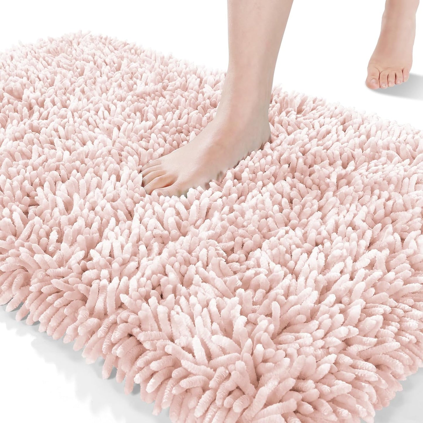 Bath Mats for Bathroom 36 x 24, Soft Shaggy Large Size Water Absorbent Bath Rug, Non-Slip, Machine Washable Quick Dry Shower Rug, Microfiber Thick Mat for Bathroom Floor/Tub, Black