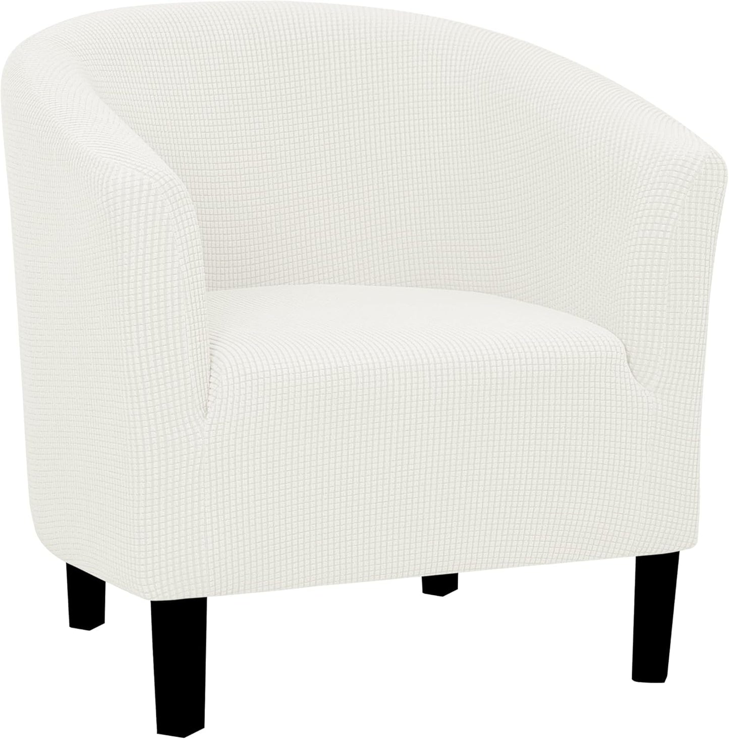 Stretch Club Armchair Slipcover 1 Piece Barrel Tub Sofa Cover Furniture Protector Jacquard Couch Cover Black