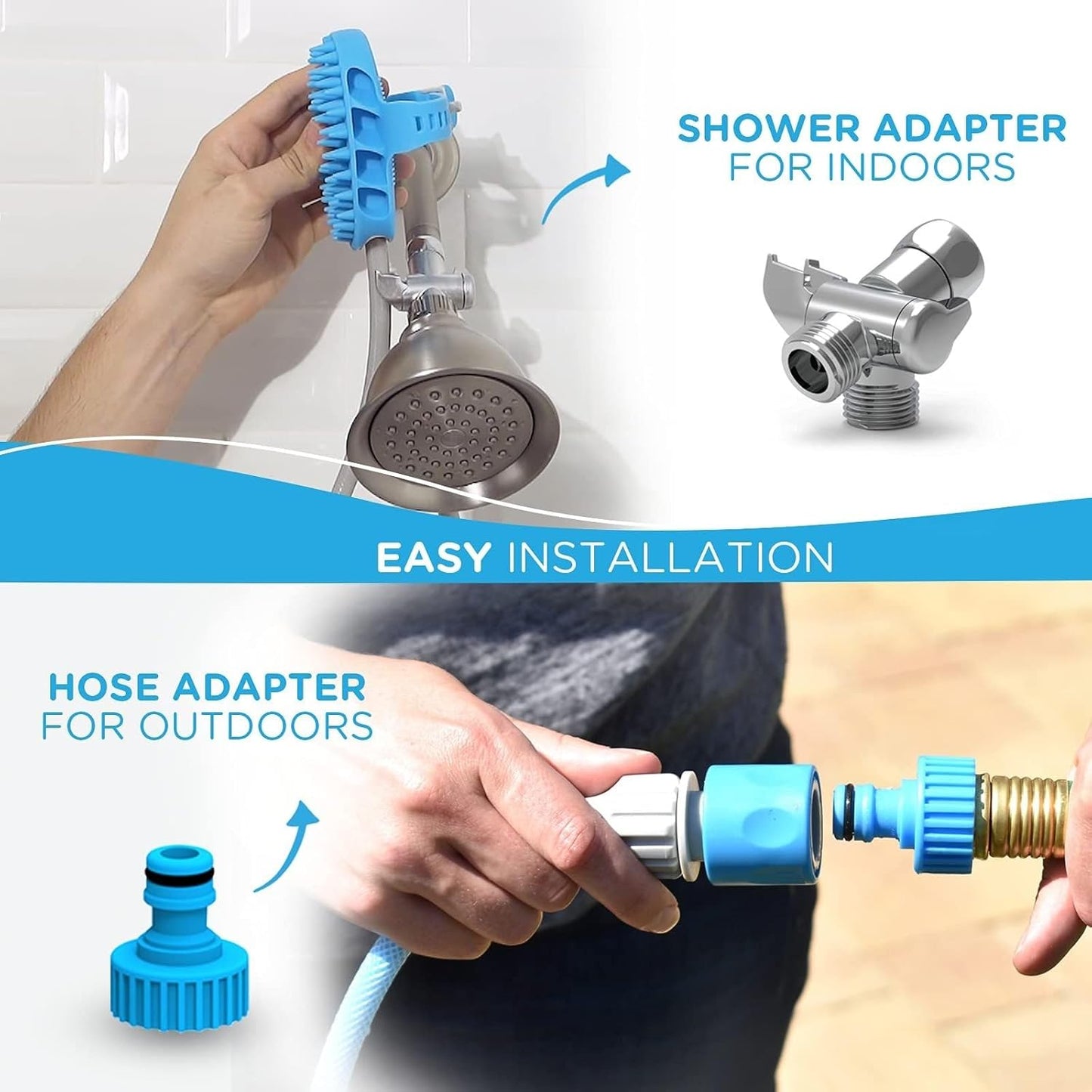 Dog Bath Brush Pro - Sprayer and Scrubber in One - Indoor & Outdoor Dog Bathing Supplies and Dog Accessories