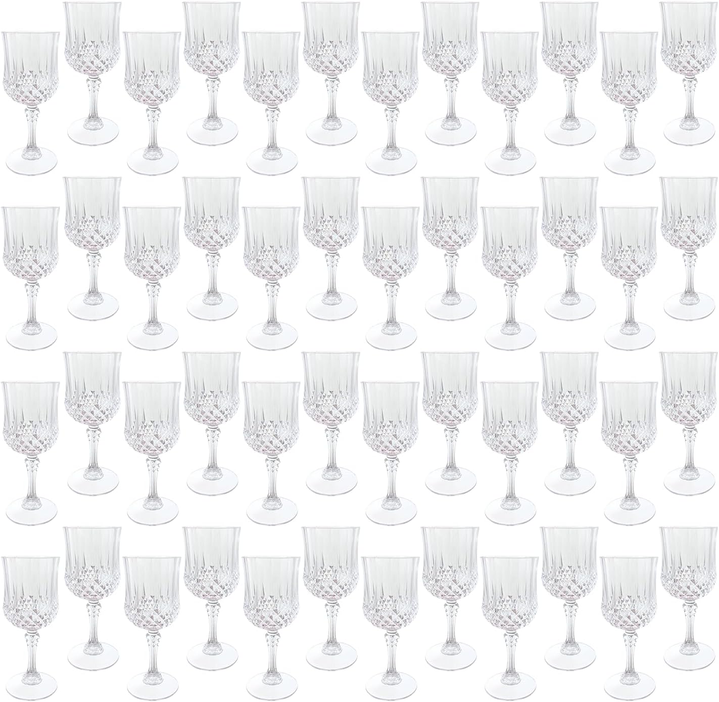 Transparent Plastic Wine Glasses,Transparent Plastic Goblets for Parties,Transparent Drinking Glasses for Wedding Reception, Grand Event Party Supplies (24, transparent)