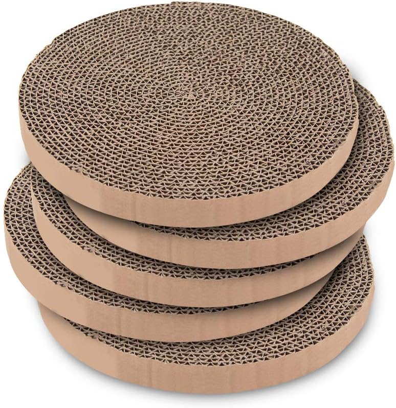 Best Pet Supplies Corrugated Cardboard Cat Scratcher Refill Pads, Lounger, and Fun Interactive Scratching Boards, Claw Safe, Durable, Natural Recycled Materials, Supports Active Play - Lounger I