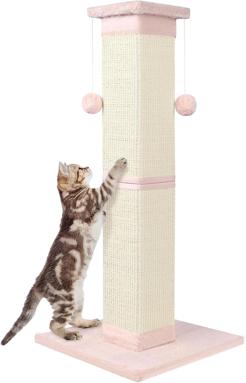 Cat Scratching Post 33 Inch Nature Sisal Cat Scratch Post for Indoor Cats, Large Cat Scratcher Protect Your Furniture Orange