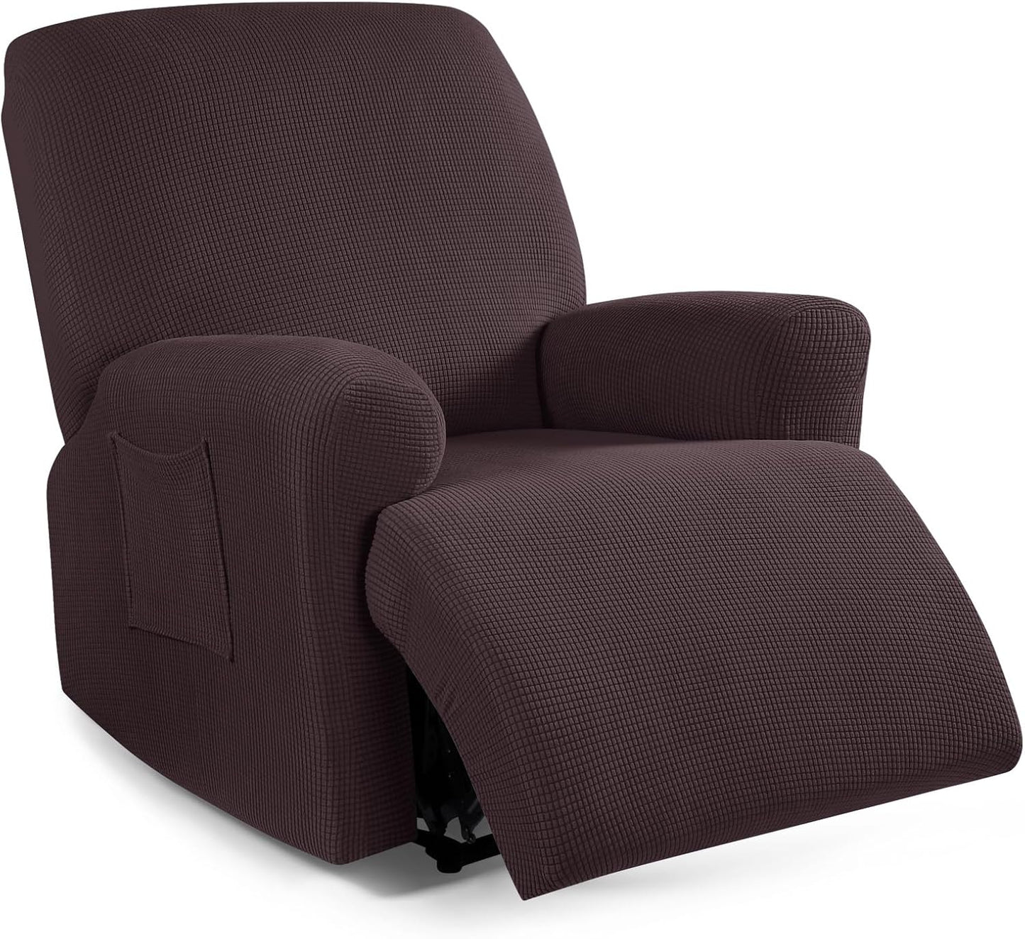 Recliner Sofa Covers 8-Pieces Stretch Large Couch Covers for 3 Seats Reclining Slipcovers Soft Jacquard Pattern Furniture Protector Black