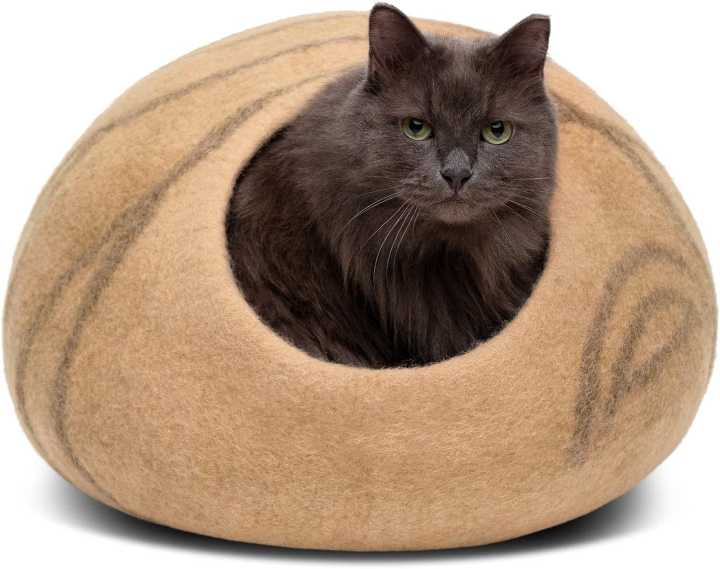 Cat Cave – Premium Felt Cat Bed for Indoor Cats, Handmade 100% Merino Wool (Vivid Shades) (Medium, Tucson Sunset)