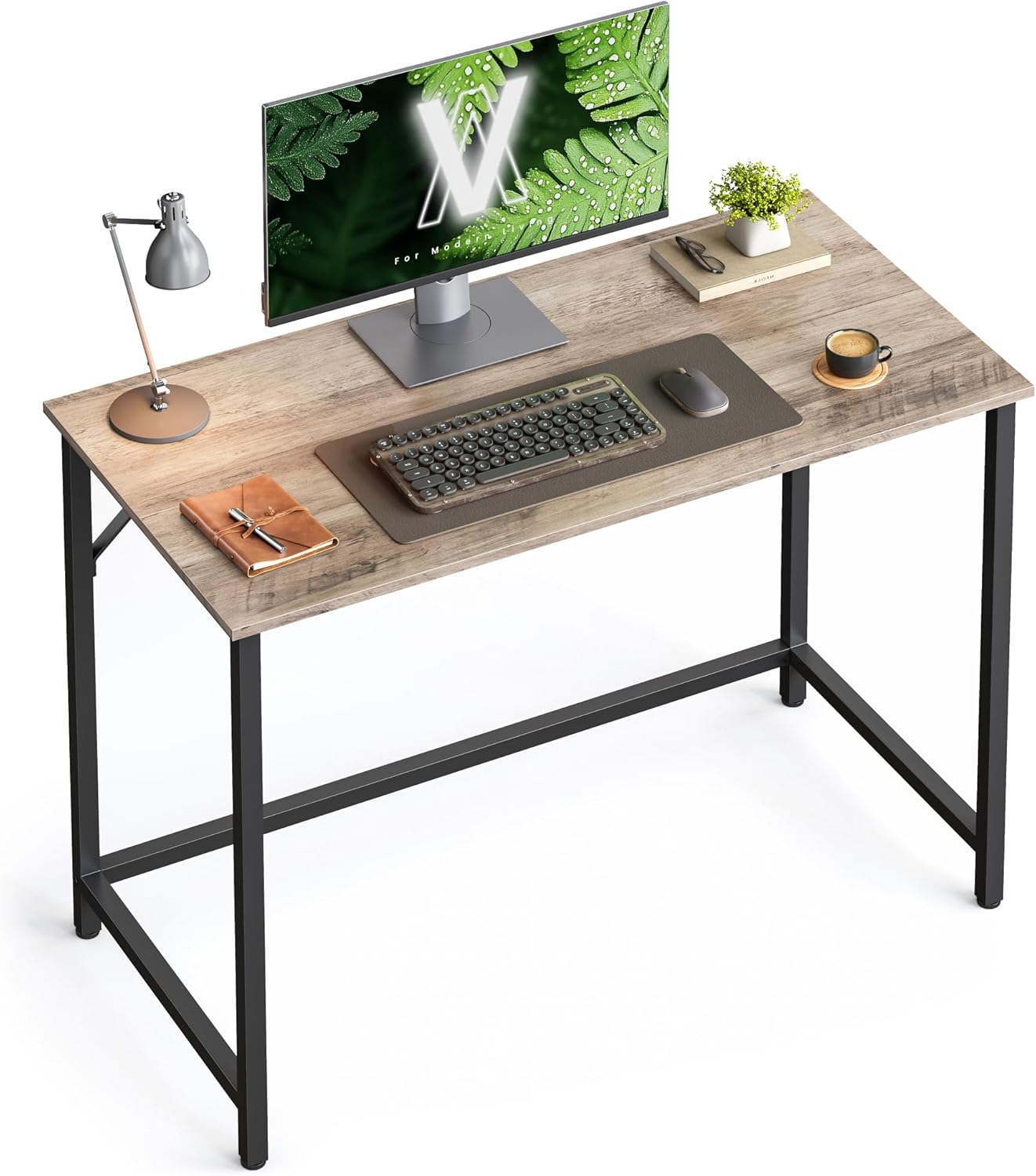 Computer Desk, 39.4-Inch Writing Desk, Home Office Small Study Workstation, Industrial Style PC Laptop Table, Simple Assembly, Steel Frame, Rustic Brown and Black