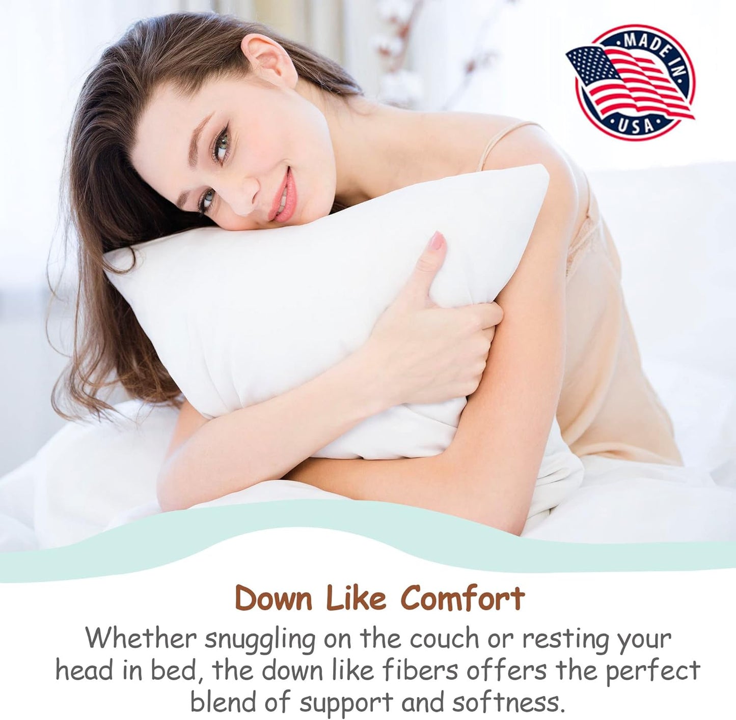 Synthetic Down Pillow Insert - 18x28 Down Alternative Pillow, Ultra Soft, Large Rectangle, Lumbar, Back, Sofa, Sleeping Pillow - 1 Decorative Pillow Form