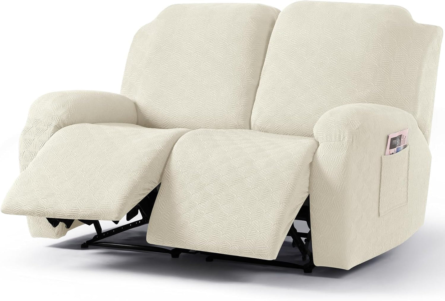 Recliner Covers Recliner Chair Covers Reclining Couch Covers Sofa Slipcovers Stretch Soft Washable (Single-Seater, Cream)
