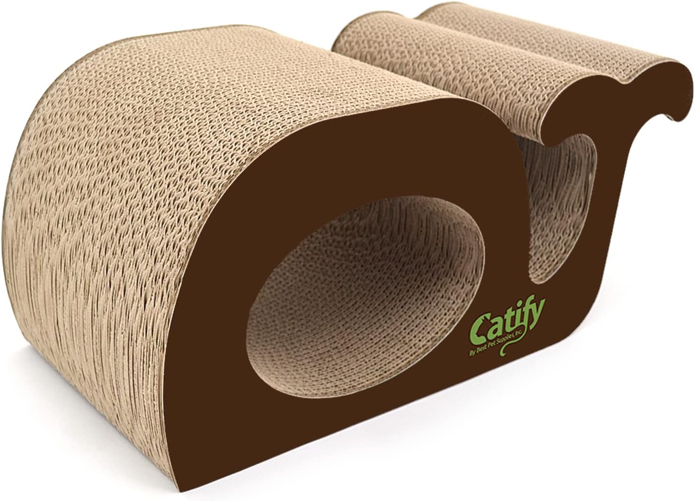 Best Pet Supplies Corrugated Cardboard Cat Scratcher Refill Pads, Lounger, and Fun Interactive Scratching Boards, Claw Safe, Durable, Natural Recycled Materials, Supports Active Play - Lounger I
