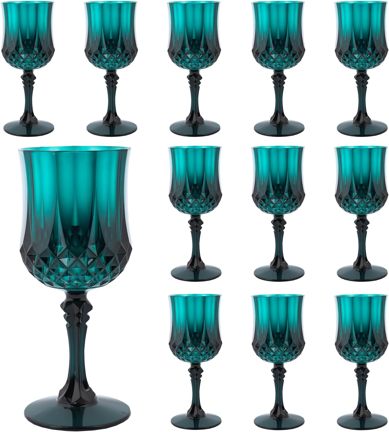 Transparent Plastic Wine Glasses,Transparent Plastic Goblets for Parties,Transparent Drinking Glasses for Wedding Reception, Grand Event Party Supplies (24, transparent)