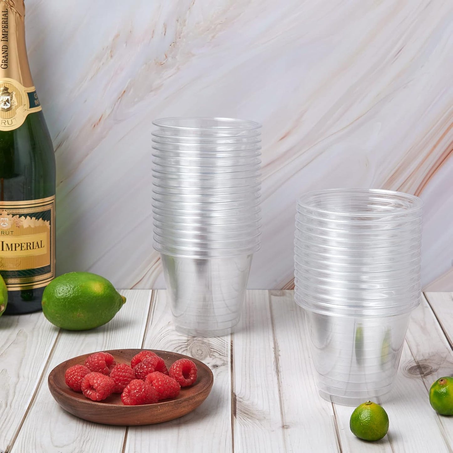 600 Pack 9 oz Clear Plastic Cups, Disposable Reusable Tumblers Crystal Clear PET Cups for Wedding, Thanksgiving, Halloween, Christmas Party