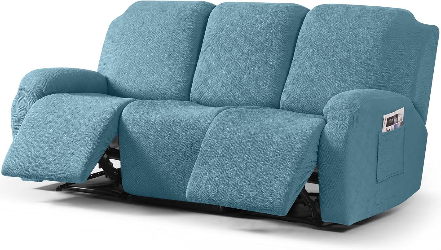 Recliner Covers Recliner Chair Covers Reclining Couch Covers Sofa Slipcovers Stretch Soft Washable (Single-Seater, Cream)