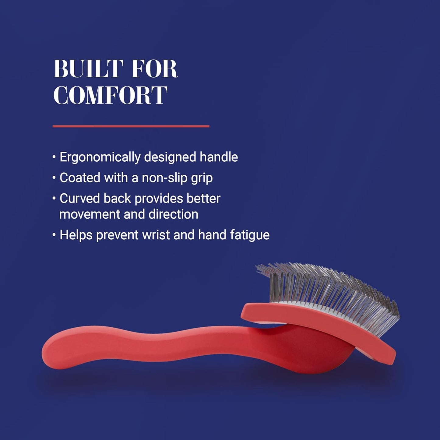 Dog Slicker Brush, Groom Like a Professional, Fluff Detangle Style, Saves Time Energy, Made in Germany, Coral, Medium