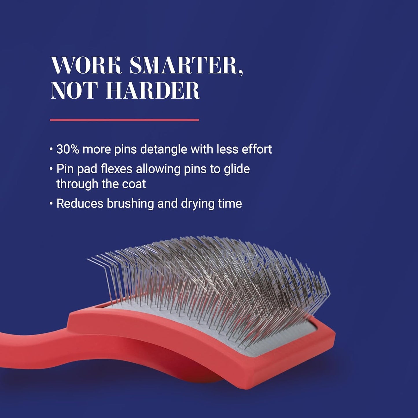 Dog Slicker Brush, Groom Like a Professional, Fluff Detangle Style, Saves Time Energy, Made in Germany, Coral, Medium