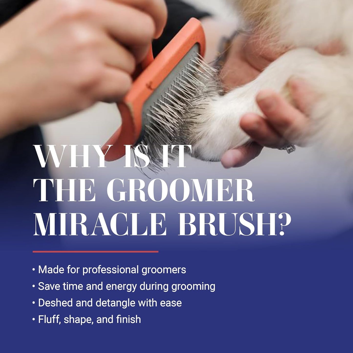 Dog Slicker Brush, Groom Like a Professional, Fluff Detangle Style, Saves Time Energy, Made in Germany, Coral, Medium