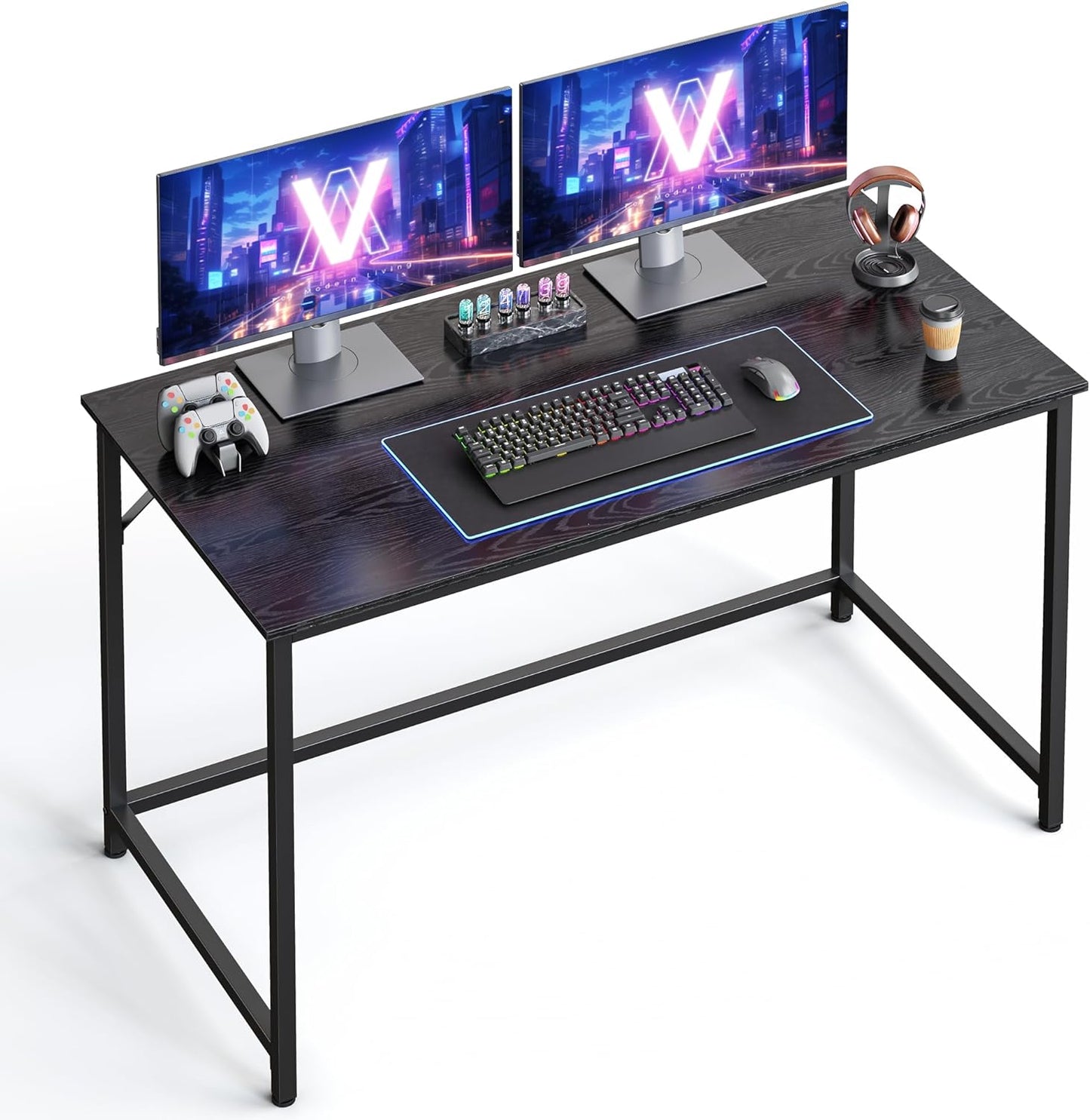 Computer Desk, 39.4-Inch Writing Desk, Home Office Small Study Workstation, Industrial Style PC Laptop Table, Simple Assembly, Steel Frame, Rustic Brown and Black
