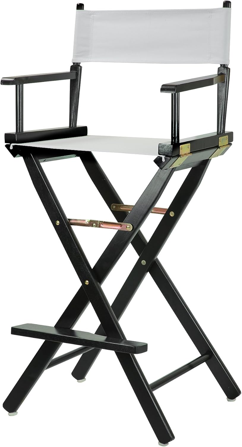 Casual Home 24" Director's Chair Black Frame-with Black Canvas, Counter Height