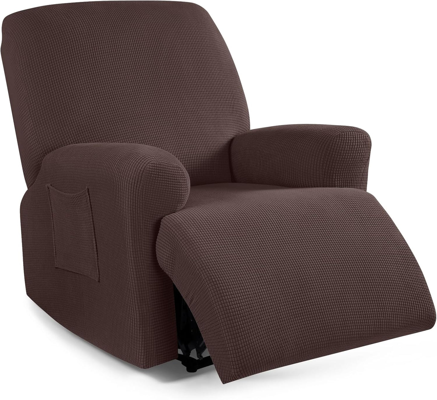 Recliner Sofa Covers 8-Pieces Stretch Large Couch Covers for 3 Seats Reclining Slipcovers Soft Jacquard Pattern Furniture Protector Black