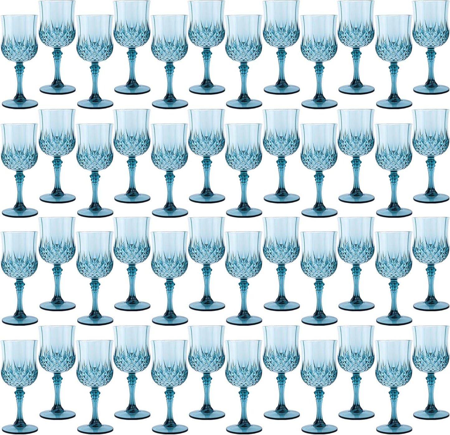 Transparent Plastic Wine Glasses,Transparent Plastic Goblets for Parties,Transparent Drinking Glasses for Wedding Reception, Grand Event Party Supplies (24, transparent)