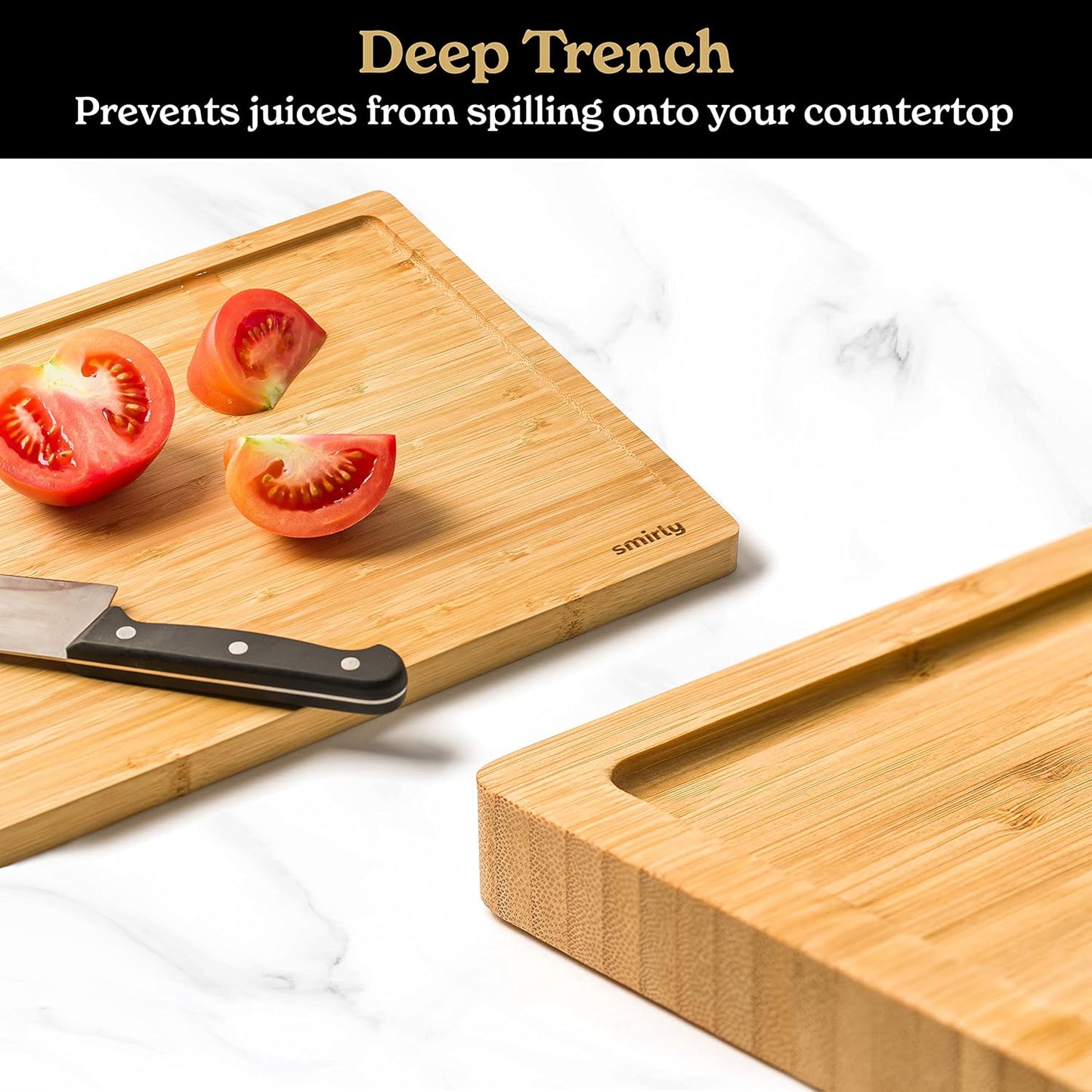 Wooden Cutting Boards For Kitchen Meal Prep & Serving - Bamboo Cutting Board Set with Holder, Charcuterie & Chopping Board, Wooden Cutting Board Set, Kitchen Gadgets