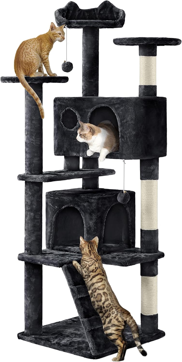 54in Cat Tree Tower Condo Furniture Scratch Post for Kittens Pet House Play
