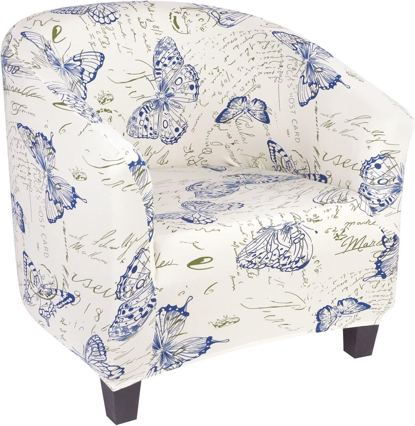 Club Chair Slipcover Stretch Barrel Chair Covers Jacquard Tub Chair Slipcover Spandex Armchair Sofa Cover Removable Couch Furniture Protector Arm Chair Cover for Living Room(Creamy-White)