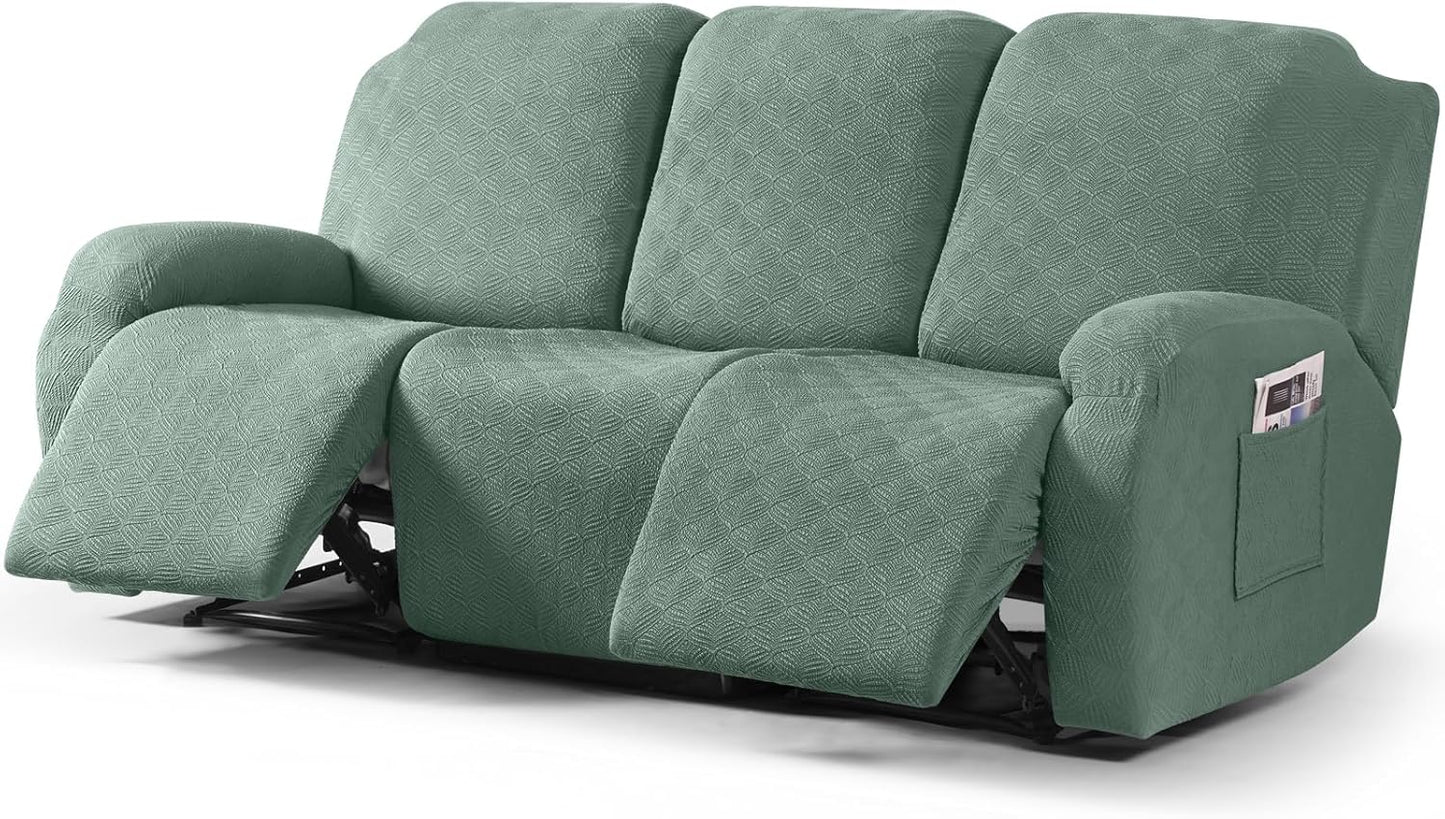 Recliner Covers Recliner Chair Covers Reclining Couch Covers Sofa Slipcovers Stretch Soft Washable (Single-Seater, Cream)
