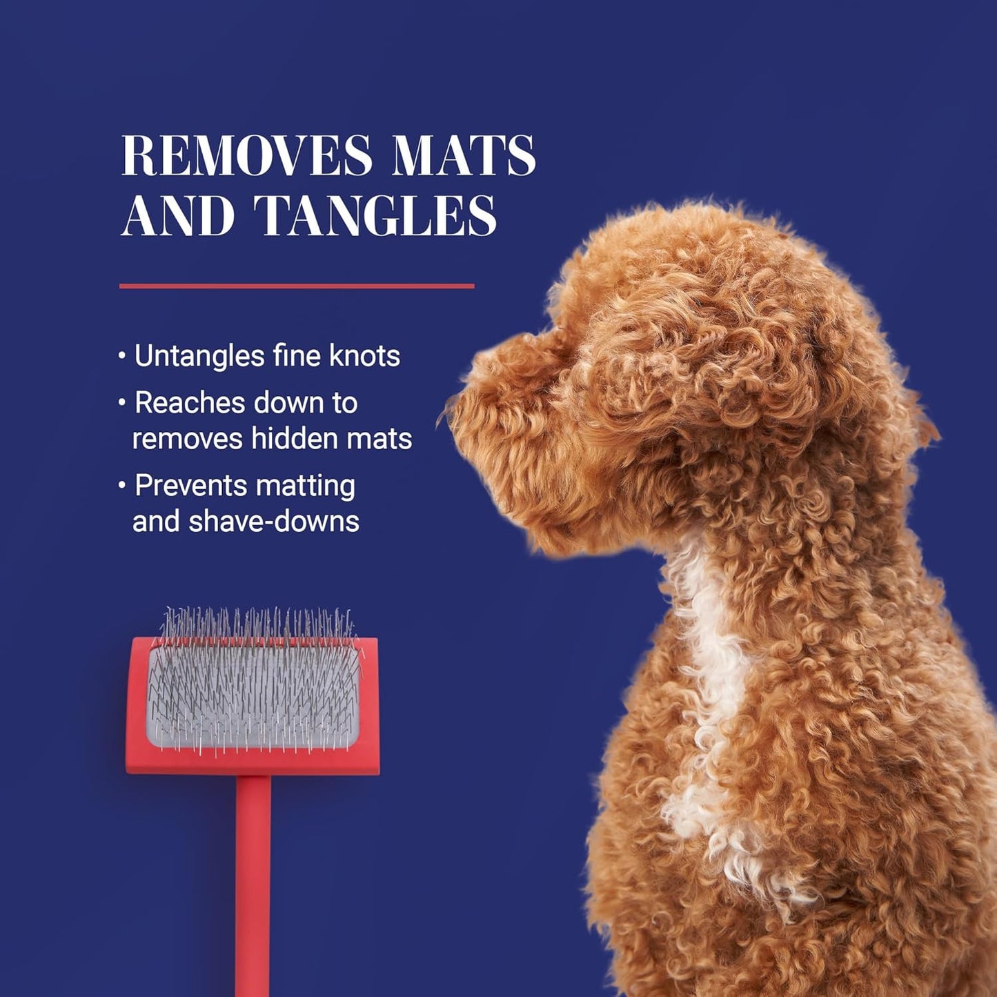 Dog Slicker Brush, Groom Like a Professional, Fluff Detangle Style, Saves Time Energy, Made in Germany, Coral, Medium