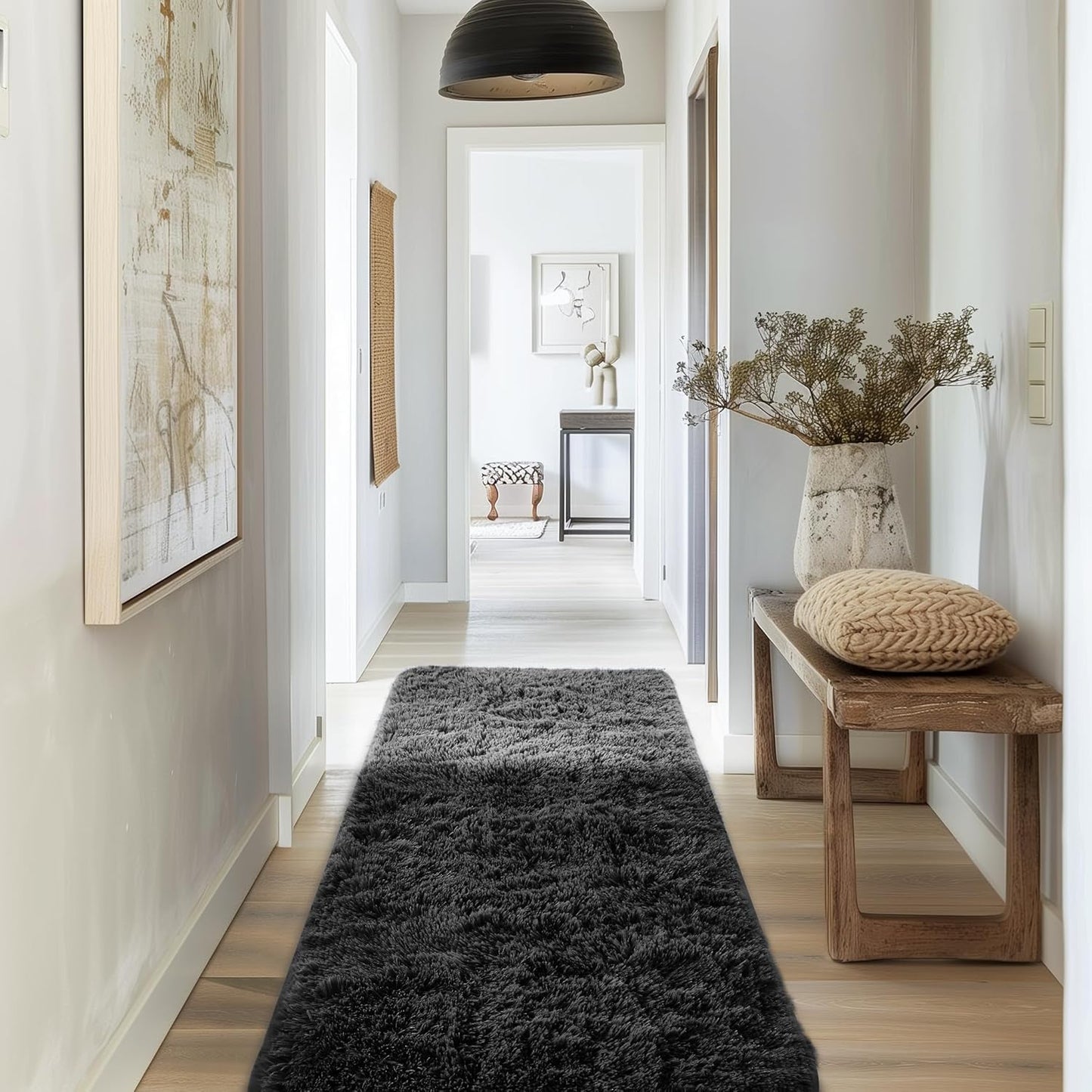 Rugs for Living Room Grey, Fluffy Shag Large Fuzzy Plush Soft Area Rug, 5x8 Gray Shaggy Carpets for Bedroom, Kids Boys Girls Dorm Nursery Home Decor Aesthetic