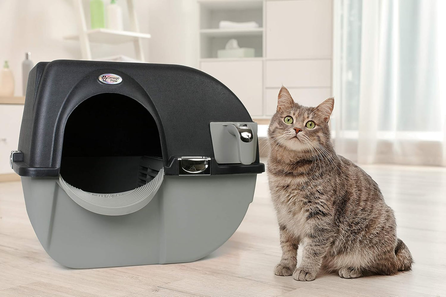 Self Cleaning Roll 'n Clean Litter Box, Midnight Black, Large (EL-RA20-1)