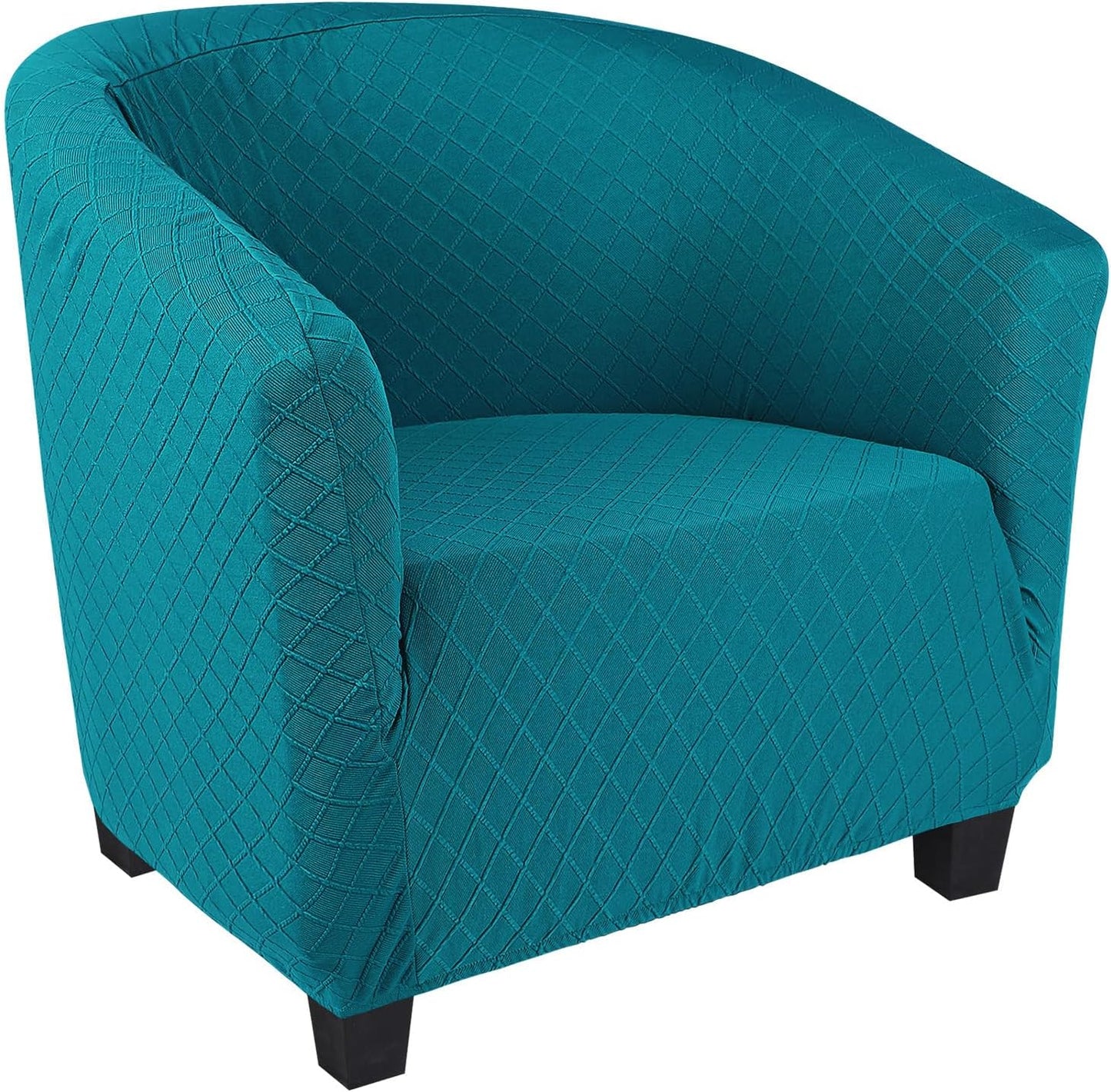 Club Chair Slipcover Stretch Barrel Chair Covers Jacquard Tub Chair Slipcover Spandex Armchair Sofa Cover Removable Couch Furniture Protector Arm Chair Cover for Living Room(Creamy-White)